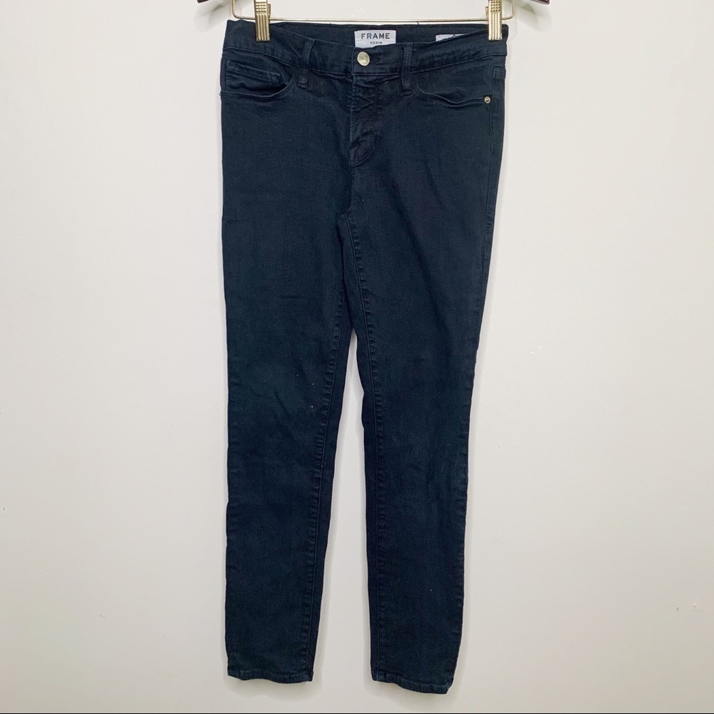 Frame Le Skinny De Jeanne Crop Black Jeans
